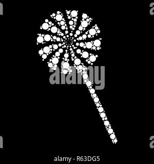 candy stick dot icon isolated on black background Stock Photo