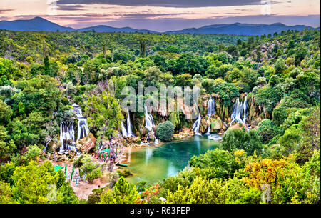 Kravica waterfalls on the Trebizat River in Bosnia and Herzegovina Stock Photo