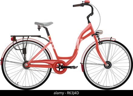Vector illustration of city bike in flat style Stock Vector