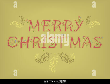 Merry Christmas. Country font Stock Photo