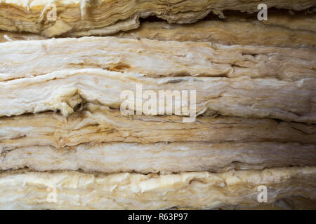 Package of thermal insulation material, glass wool for isulation texture Stock Photo