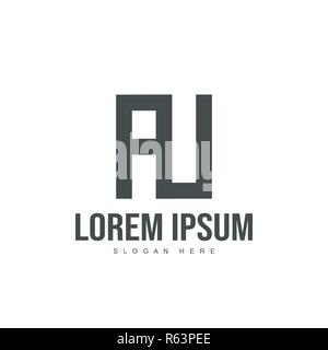 AU Logo template design. Initial letter logo template design Stock Vector