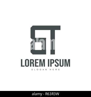BT Letter logo design. Initial letter logo template design Stock Vector