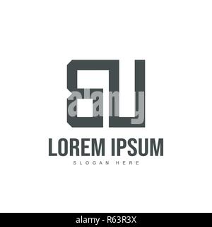 BU Letter logo design. Initial letter logo template design Stock Vector