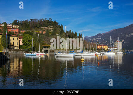 leisure boats in Pescallo, Lake Como, Italy Stock Photo
