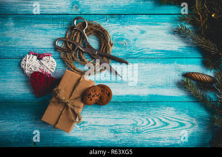 Holly Christmas Present Decoration. Stock Photo