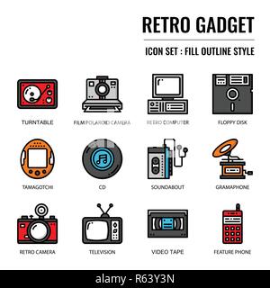 retro gadget, pixel perfect icon, isolated on white background Stock Vector