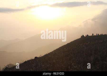 sunset peak in lantau island, hong kong Stock Photo