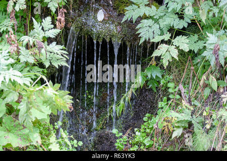 Bubbling Brook. close up of Water flowing in a small stream  Photographed in Stubaital, Tyrol, Austria Stock Photo