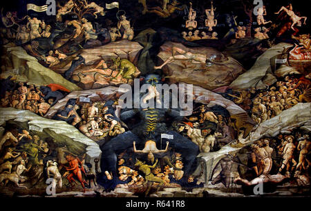 Lucifer Eating Sinners, Heaven and Hell fresco, Cappella Bolognini ...