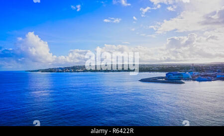 Entering the port on the island of Barbados Stock Photo