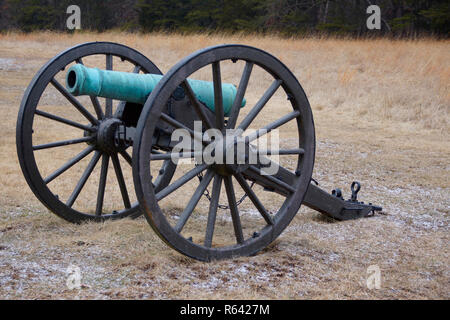 Bull Run Green Cannon in Field Stock Photo