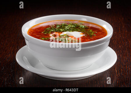 Famous Ukrainian tasty soup Stock Photo