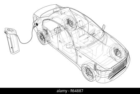 466 Electric Car Drawing High Res Illustrations - Getty Images