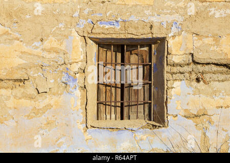 Window in an Old Deserted Farm House, Almanzora Valley, Almeria province, Andalucía, Spain Stock Photo