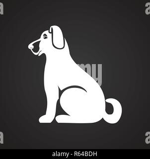 Dog pet icon on blackbackground for graphic and web design, Modern simple vector sign. Internet concept. Trendy symbol for website design web button or mobile app. Stock Vector