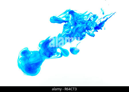 Splash of blue paint in water Stock Photo