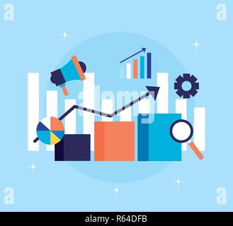 statistics chart speaker search engine optimization vector illustration ...