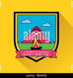 camping summer relate Stock Vector