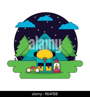 camping summer relate Stock Vector
