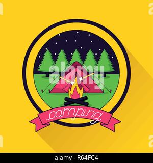 camping summer relate Stock Vector