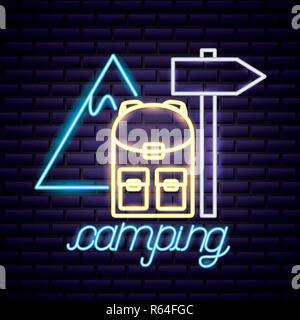 camping summer relate Stock Vector