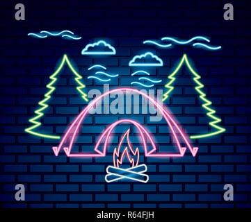 camping summer relate Stock Vector