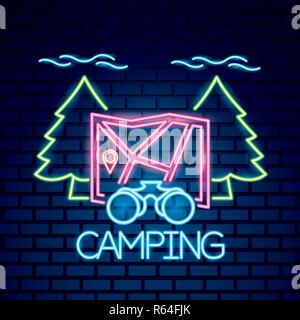 camping summer relate Stock Vector