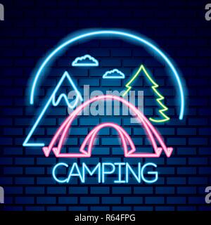 camping summer relate Stock Vector
