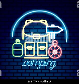 camping summer relate Stock Vector