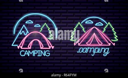 camping summer relate Stock Vector