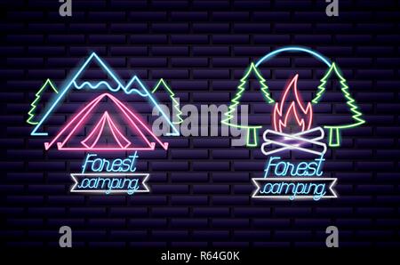 camping summer relate Stock Vector