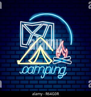 camping summer relate Stock Vector