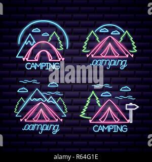 camping summer relate Stock Vector