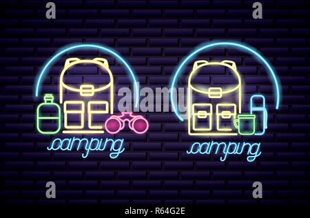 camping summer relate Stock Vector