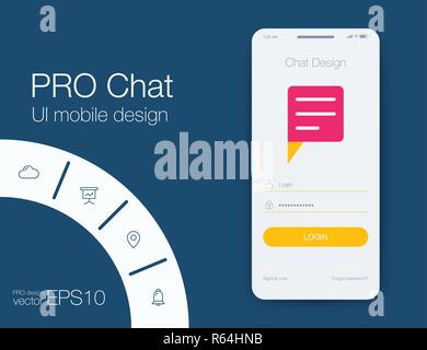 Vector phone chat interface. Sms messages. Speech bubbles. Short message service bubbles Stock Vector
