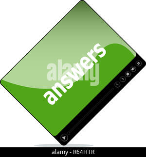 Video movie media player with answers on it Stock Photo