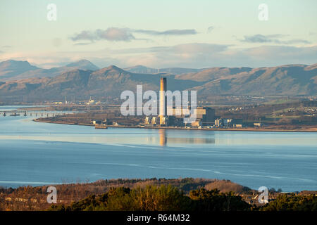 A view of the de-commissioned Longannet coal fired power station at Kincardine of Forth, Scotland. Stock Photo