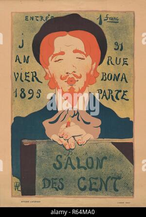 Poster for the 17th or 18th Exhibition of Salon des Cent at La Plume (Paris, January 1896). Dimensions: 63.2 cm x 44.7 cm, 56.8 cm x 37.7 cm. Museum: Van Gogh Museum, Amsterdam. Author: PAUL, HERMANN. Stock Photo