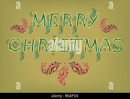 Merry Christmas. Country font Stock Photo