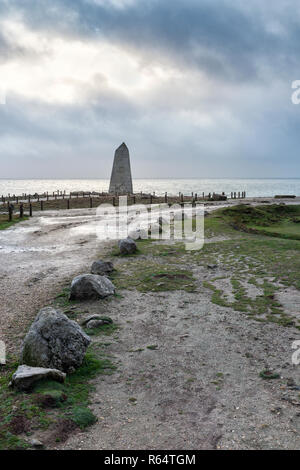 Trinity House Obelisk, Portland Bill, Dorset, England. Stock Photo