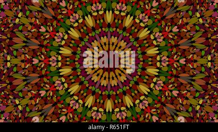 Colorful abstract floral kaleidoscope mandala pattern background - tribal graphic design Stock Vector
