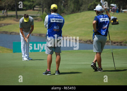 Robert Allenby putting at the Australian PGA Championship 2018 third round, RACV Royal Pines Resort, Gold Coast, Queensland, Australia. Stock Photo