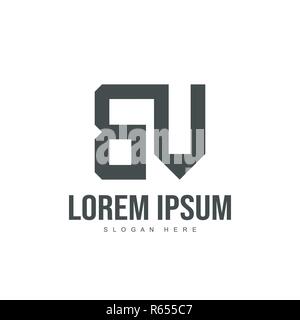 BV Letter logo design. Initial letter logo template design Stock Vector