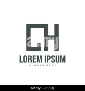 CH Letter logo design. Initial letter logo template design Stock Vector