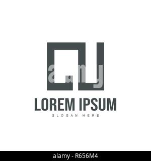 CU Letter logo design. Initial letter logo template design Stock Vector