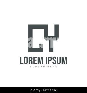 CY Letter logo design. Initial letter logo template design Stock Vector