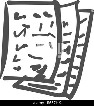 Sheets with notes, notes. Children s drawing doodle Stock Vector