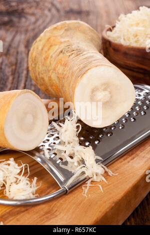 Delicious horseradish root Stock Photo