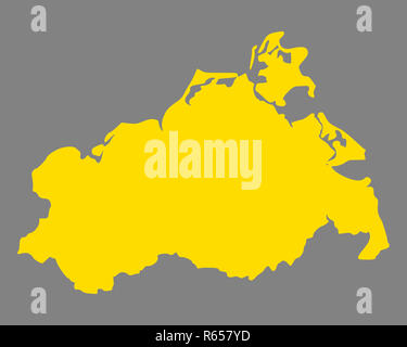 map of mecklenburg-western pomerania Stock Photo